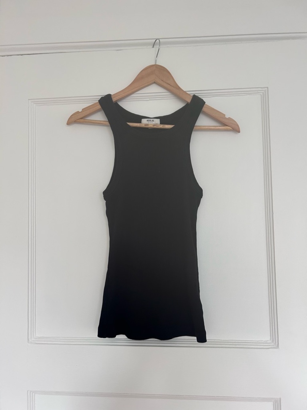 Agolde Black Ribbed Tank Top - Picture 2 of 3